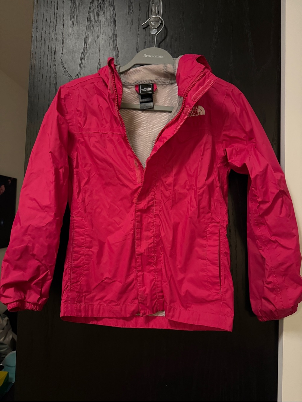 The North Face Bright Pink Kids' Rain Jacket with Hood